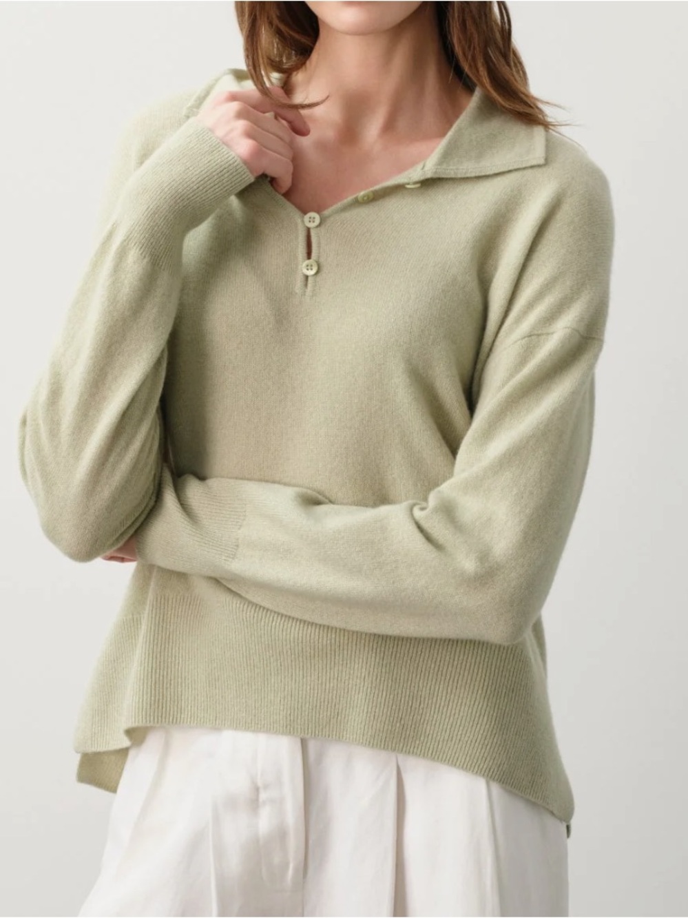 Naked Cashmere 100% Cashmere Sweater in Matcha Green